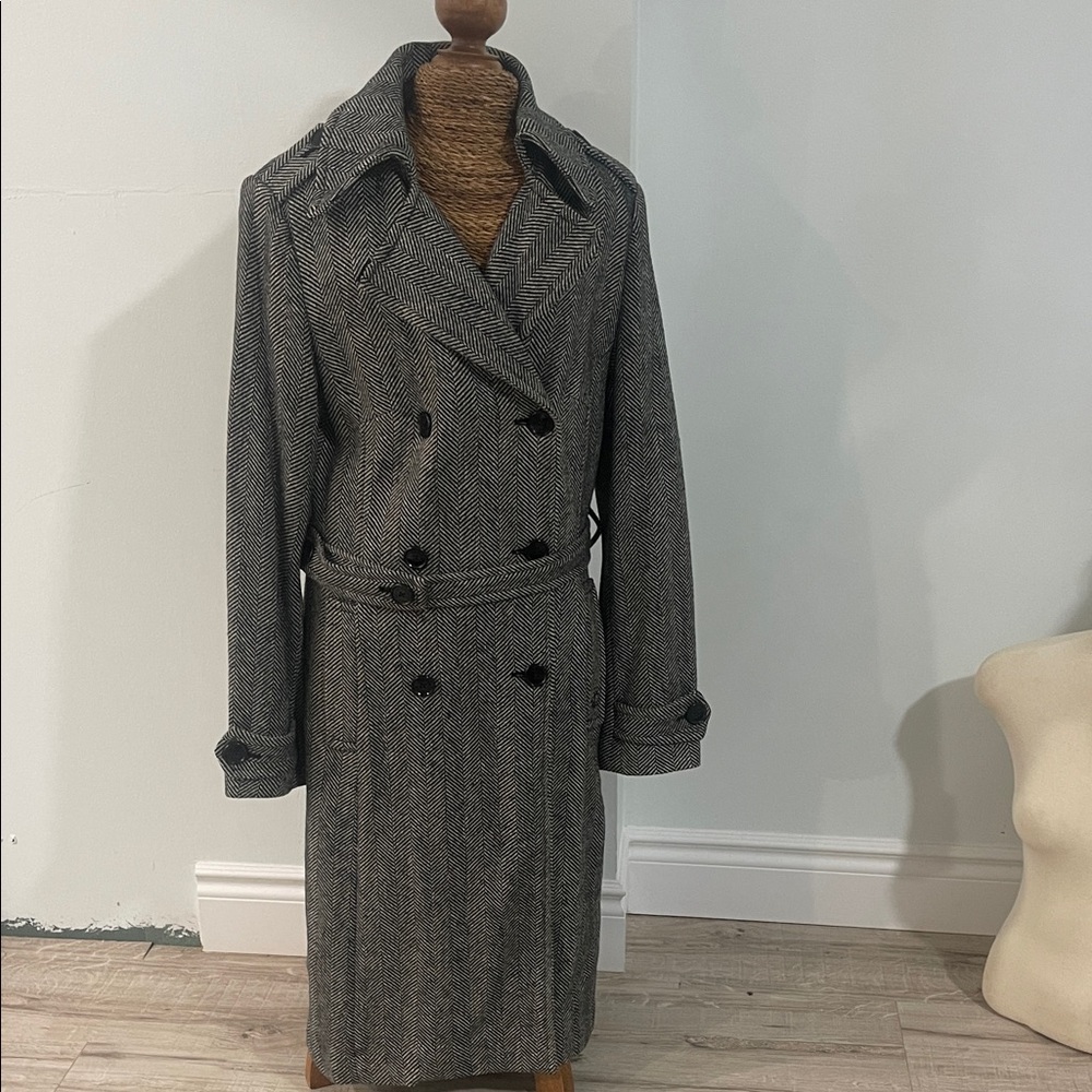 Ben Sherman unisex GreyDouble-Breasted wool Coat Sz M